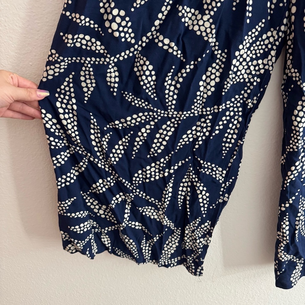 Caribbean Joe Women’s Navy and White Palazzo Printed Beach Pants Size Large - Picture 3 of 5